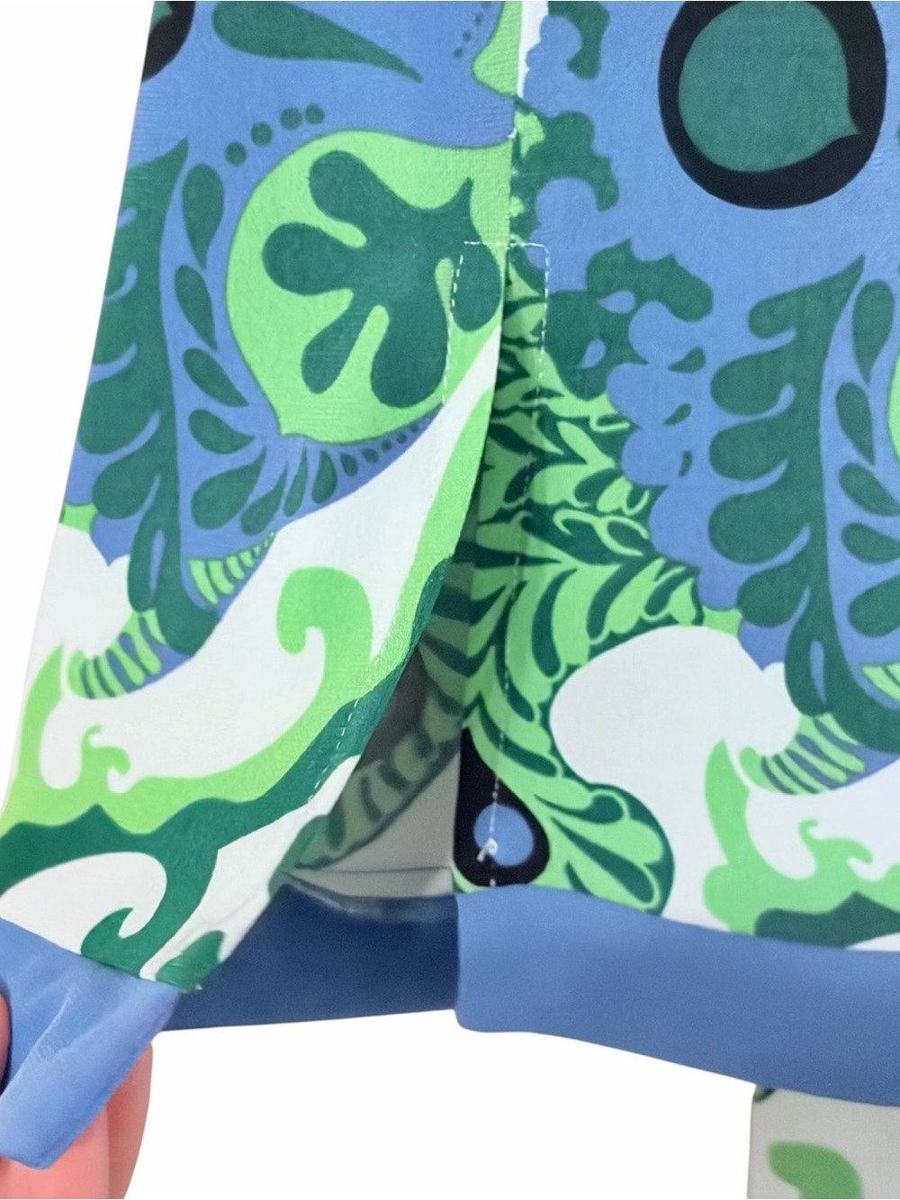 Laundry by Shelli Segal Peacock Print Tunic Shift Dress Blue Green 3/4 Sleeve M - Picture 6 of 8